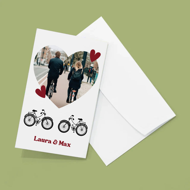 Foto Und Unterschrift: Radfahrerpaar - Fotos, Harmonikaartig Gefaltet