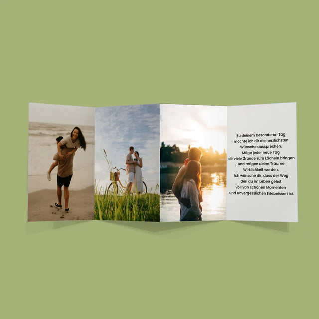 Foto Und Unterschrift: Radfahrerpaar - Fotos, Harmonikaartig Gefaltet