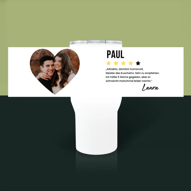 Foto Und Unterschrift: Bester Freund-Empfohlen - Thermobecher Weiß