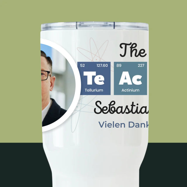 Foto Und Unterschrift: Teacher Elemente - Thermobecher Weiß