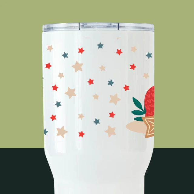 Foto Und Unterschrift: Weihnachtstee - Thermobecher Weiß