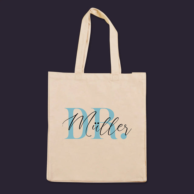 Name und Unterschrift: Arzt - Canvastasche mit Aufdruck | DE