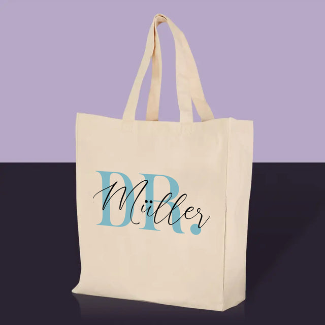 Name und Unterschrift: Arzt - Canvastasche mit Aufdruck | DE