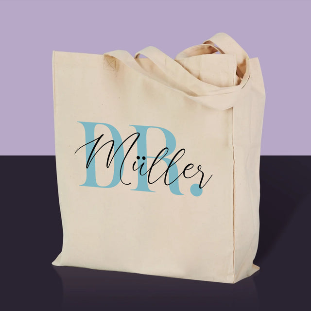 Name und Unterschrift: Arzt - Canvastasche mit Aufdruck | DE