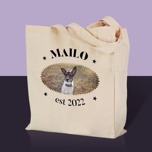 Foto und Unterschrift: Pies Established – Canvas-Tasche mit Aufdruck | DE