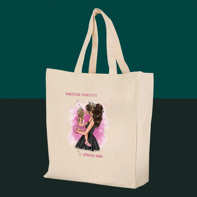 Charakterersteller: Prinzessinnen-Mami – bedruckte Canvas-Tasche | DE