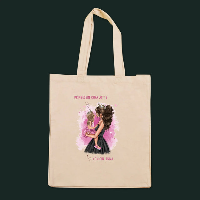 Charakterersteller: Prinzessinnen-Mami – bedruckte Canvas-Tasche | DE