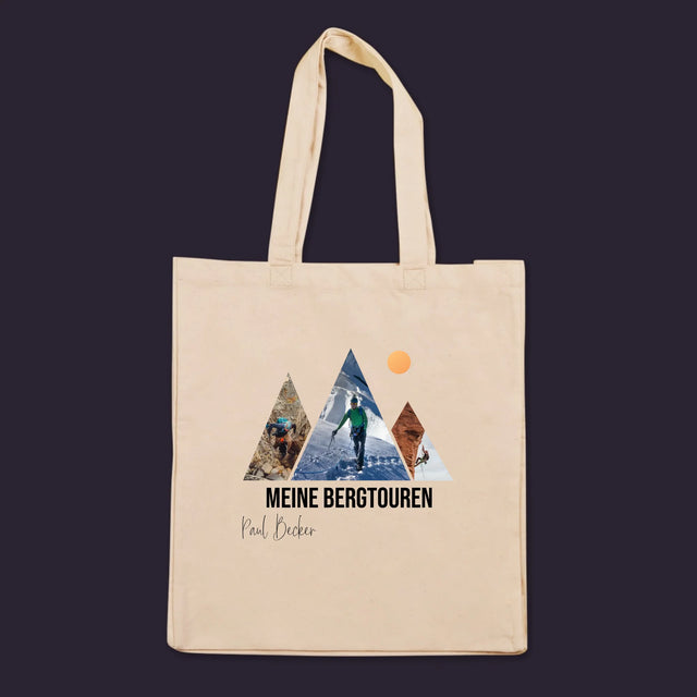 Fotocollage: Meine Bergexpeditionen – Canvas-Tasche mit Aufdruck | DE
