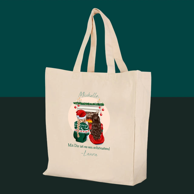 Charakter-Ersteller: Beste Freunde zu Weihnachten – Canvas-Tasche | DE