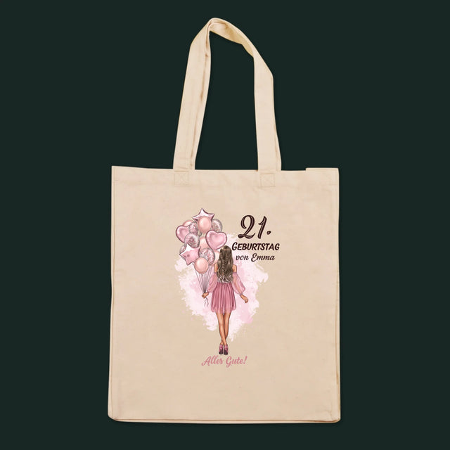 Charakter-Ersteller: Geburtstagsballons – Canvas-Tasche | DE