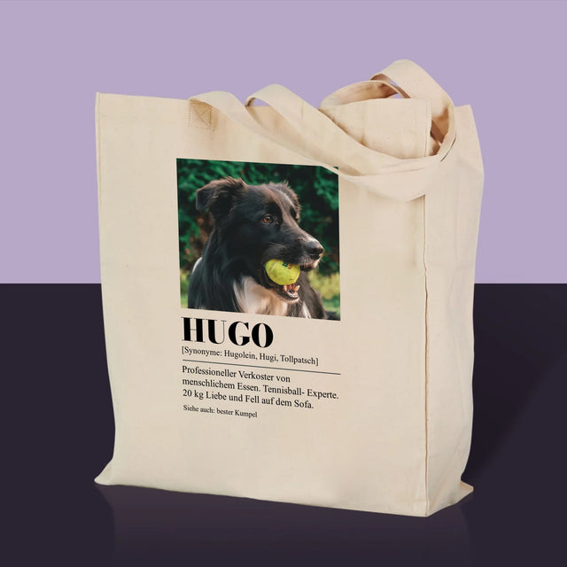 Foto und Bildunterschrift: Schülerdefinition – Canvas-Tasche mit Aufdruck | DE