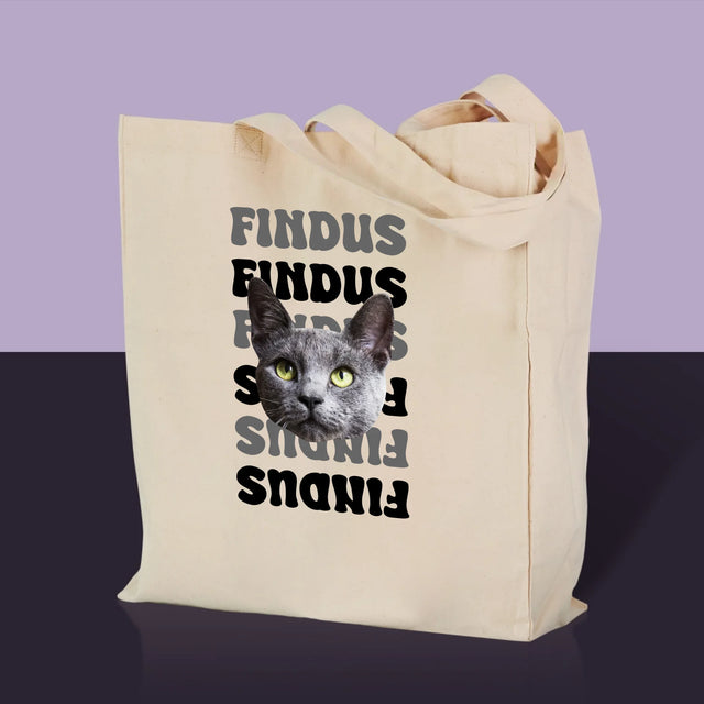 Dein Charakter: Haustierfoto mit Namen - Canvastasche mit Aufdruck | DE