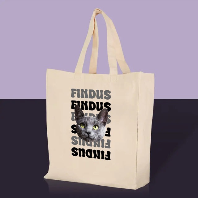 Dein Charakter: Haustierfoto mit Namen - Canvastasche mit Aufdruck | DE