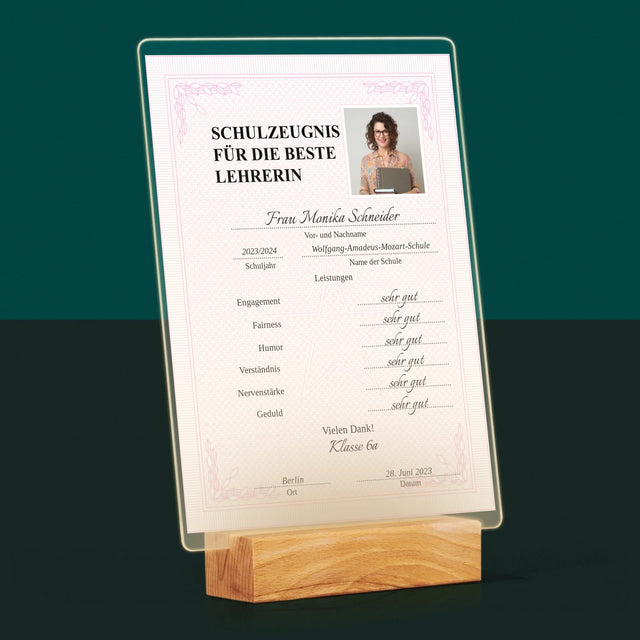 Foto Und Unterschrift: Lehrer/In-Zeugnis - Druck Auf Acrylglas