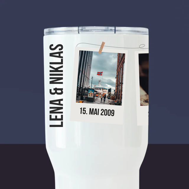 Unsere Geschichte: Unser Anfang - Thermobecher Weiß