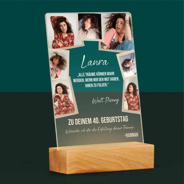 Fotocollage: 40. Geburtstag Erfülle Deine Träume - Druck Auf Acrylglas