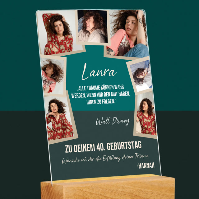 Fotocollage: 40. Geburtstag Erfülle Deine Träume - Druck Auf Acrylglas