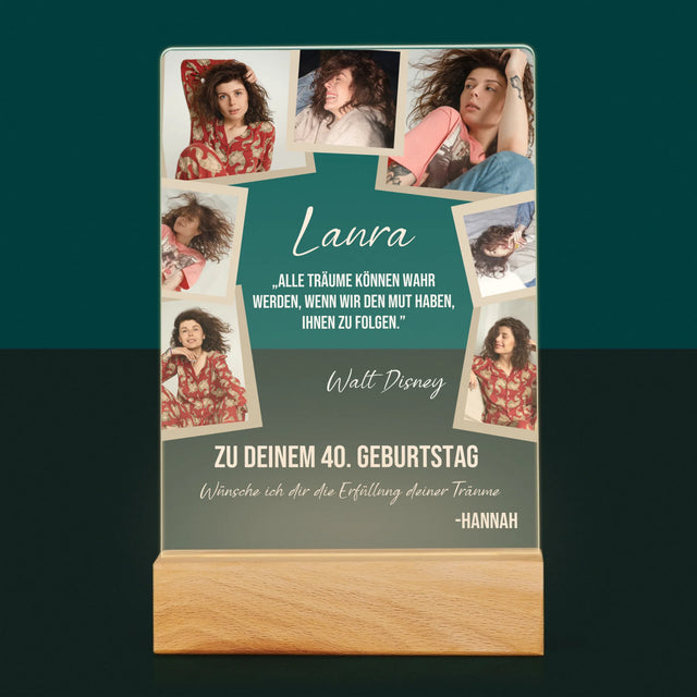 Fotocollage: 40. Geburtstag Erfülle Deine Träume - Druck Auf Acrylglas