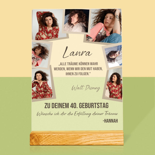 Fotocollage: 40. Geburtstag Erfülle Deine Träume - Druck Auf Acrylglas