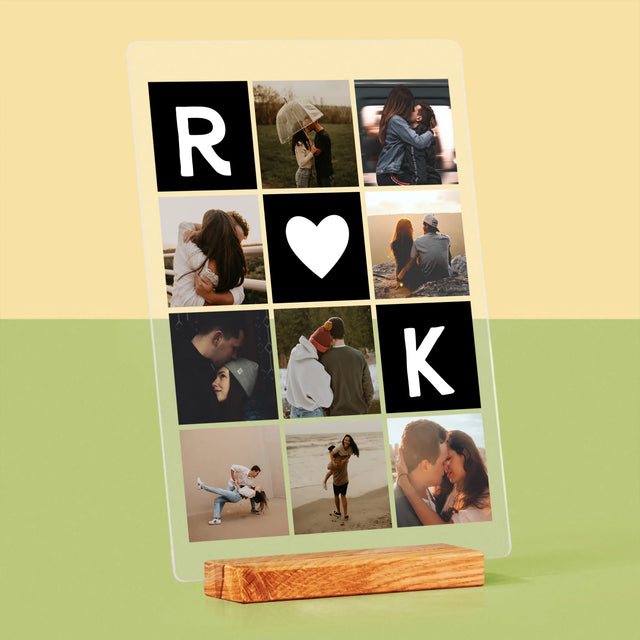 Fotocollage: Liebesmonogramme Mit Fotos - Druck Auf Acrylglas