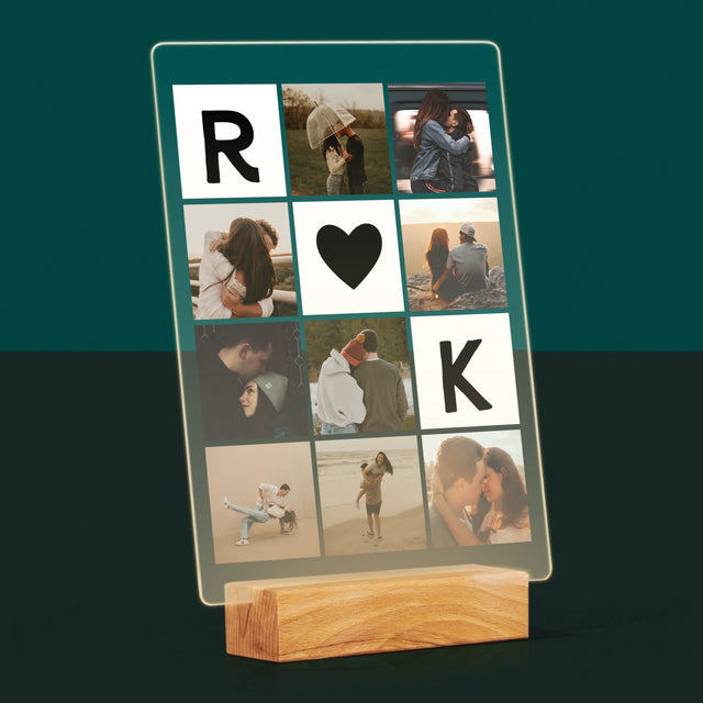 Fotocollage: Liebesmonogramme Mit Fotos - Druck Auf Acrylglas