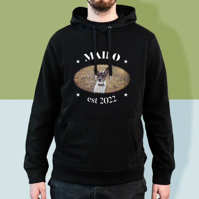 Foto Und Unterschrift: Hund Established - Kapuzenpullover Für Herren