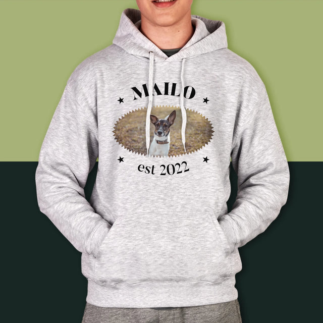 Foto Und Unterschrift: Hund Established - Kapuzenpullover Für Herren
