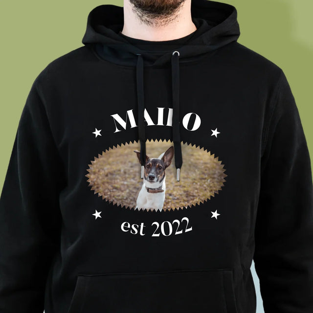 Foto Und Unterschrift: Hund Established - Kapuzenpullover Für Herren