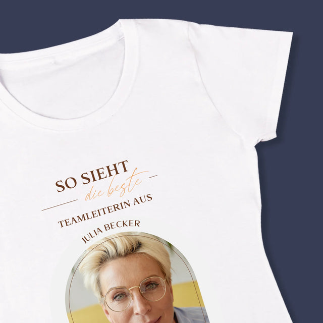 Foto Und Unterschrift: Bester Teamleiter - T-Shirt Für Damen