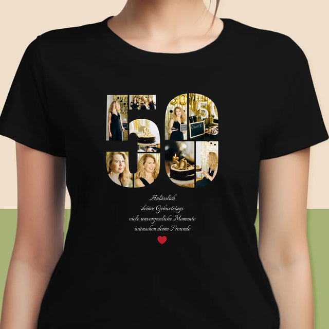 Form-Collage: 50. Geburtstag - Glückwünsche - T-Shirt Für Damen