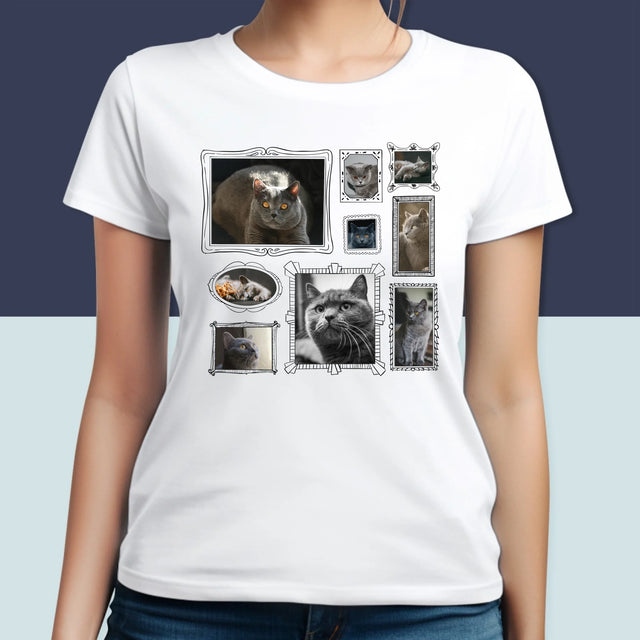 Fotocollage: Fotowand Mit Haustier - T-Shirt Für Damen