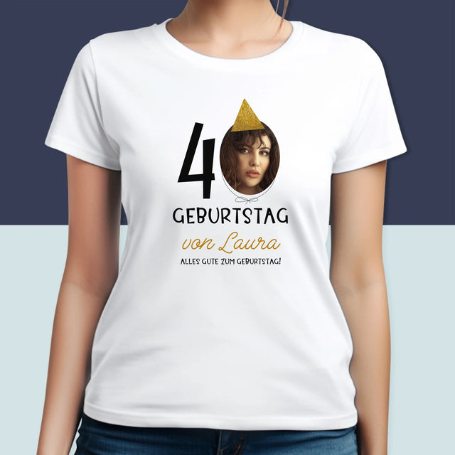 Foto Und Unterschrift: 40. Geburtstag Mütze - T-Shirt Für Damen
