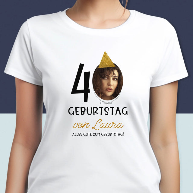 Foto Und Unterschrift: 40. Geburtstag Mütze - T-Shirt Für Damen