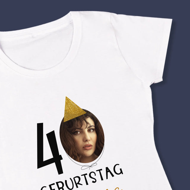 Foto Und Unterschrift: 40. Geburtstag Mütze - T-Shirt Für Damen