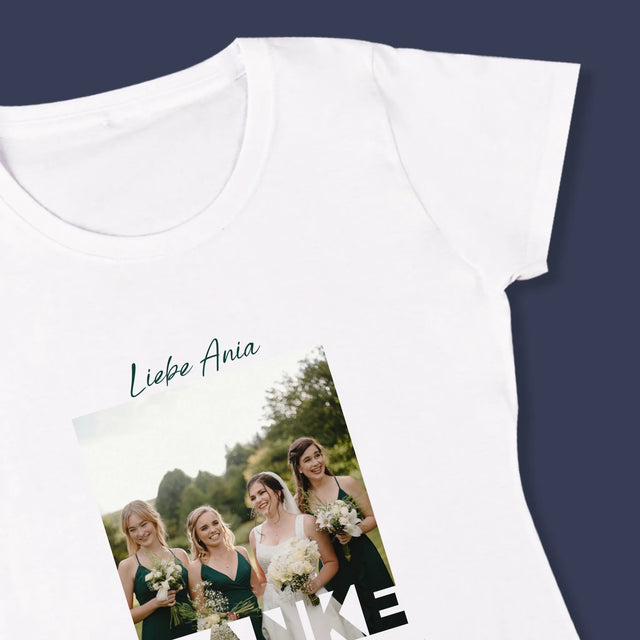 Foto Und Unterschrift: Du Warst Die Beste Trauzeugin - T-Shirt Für Damen