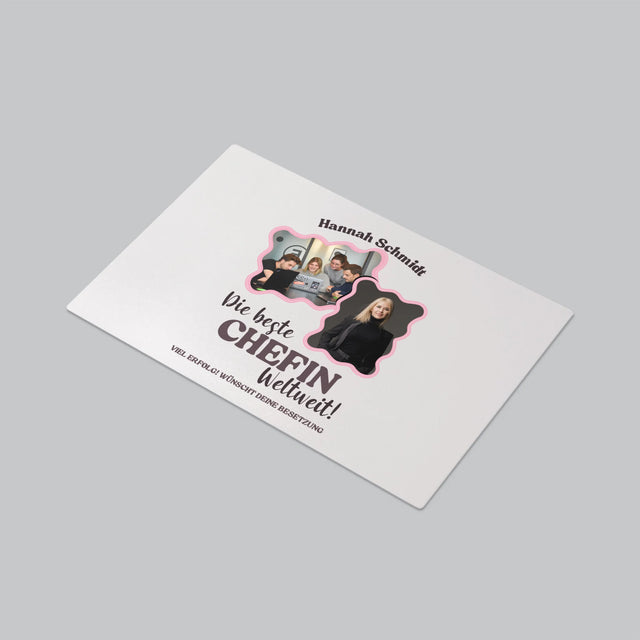 Fotocollage: Beste Chefin - Schreibtischunterlage