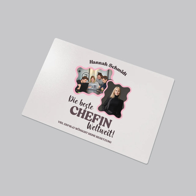 Fotocollage: Beste Chefin - Schreibtischunterlage