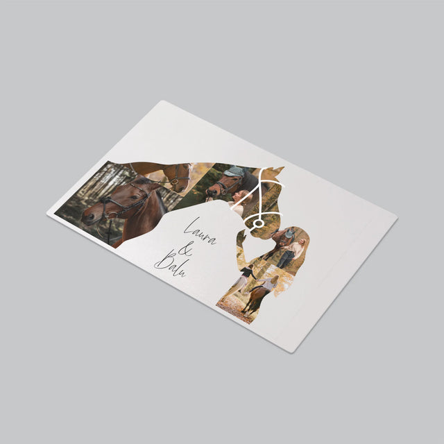 Form-Collage: Mädchen Mit Pferd - Schreibtischunterlage