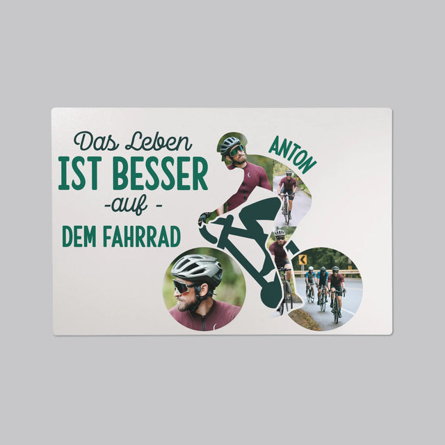 Form-Collage: Das Leben Ist Besser Auf Dem Fahrrad - Schreibtischunterlage