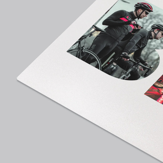 Buchstaben-Collage: Bike - Schreibtischunterlage