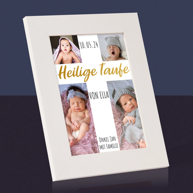 Fotocollage: Heilige Taufe Kreuz - Bilderrahmen