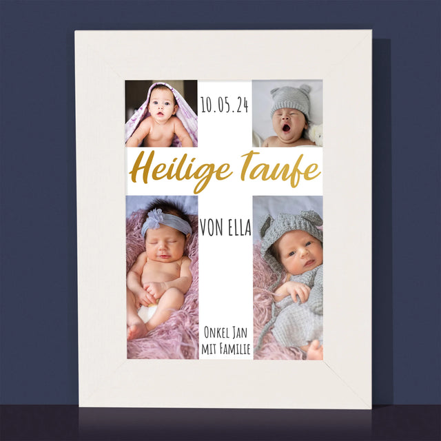 Fotocollage: Heilige Taufe Kreuz - Bilderrahmen