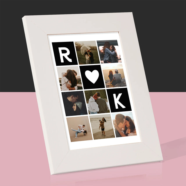 Fotocollage: Liebesmonogramme Mit Fotos - Bilderrahmen