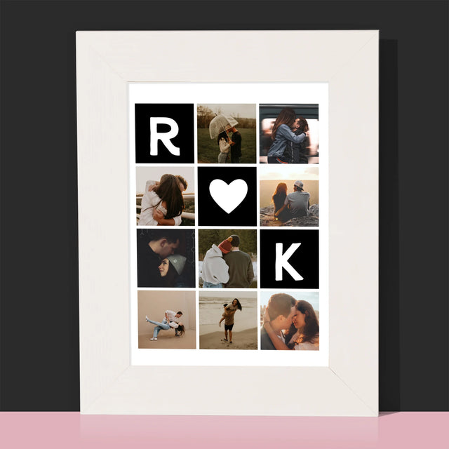 Fotocollage: Liebesmonogramme Mit Fotos - Bilderrahmen