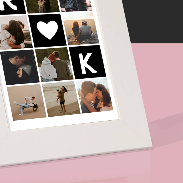Fotocollage: Liebesmonogramme Mit Fotos - Bilderrahmen