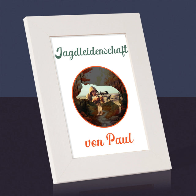 Foto Und Unterschrift: Jagdleidenschaft - Bilderrahmen