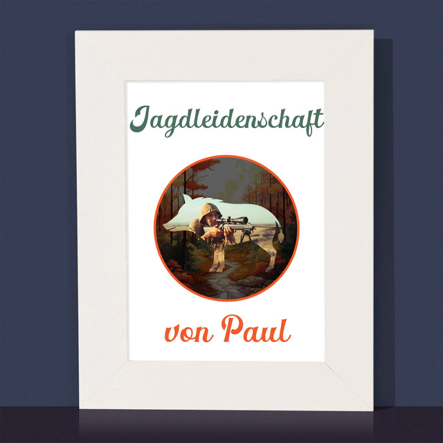 Foto Und Unterschrift: Jagdleidenschaft - Bilderrahmen