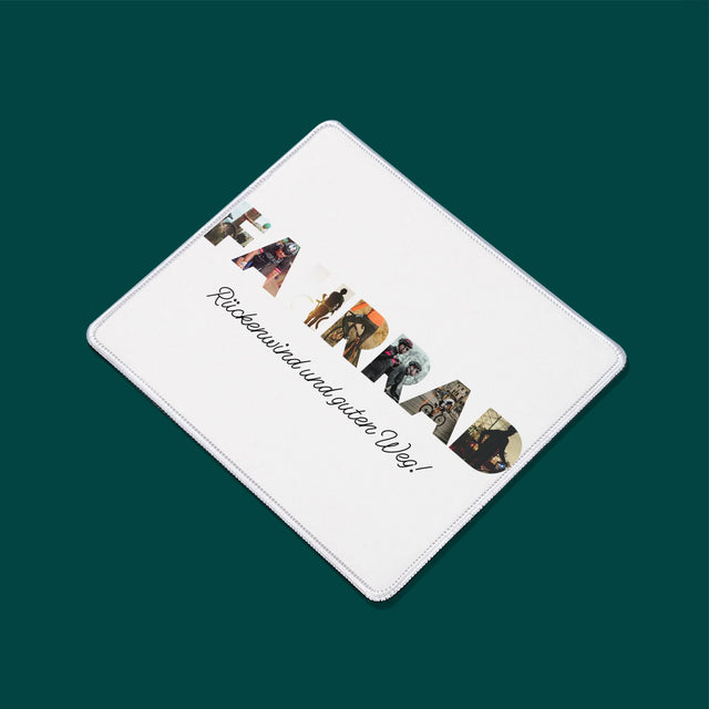 Buchstaben-Collage: Fahrrad - Mauspad