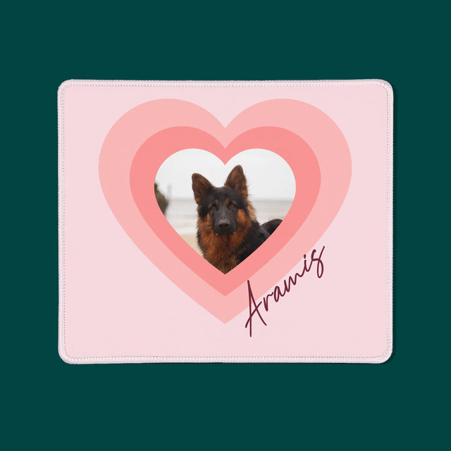 Foto Und Unterschrift: Bild Eines Haustieres Im Herzen - Mauspad