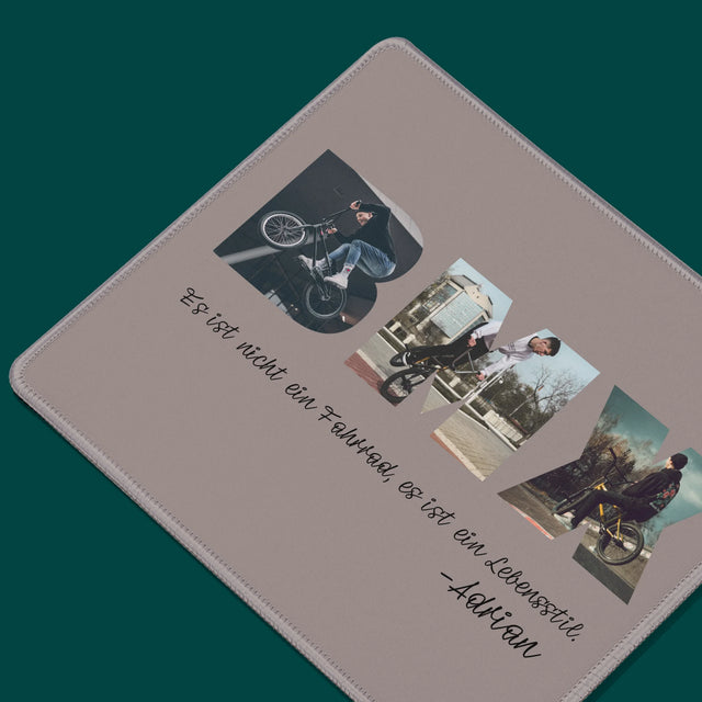 Buchstaben-Collage: Bmx - Mauspad